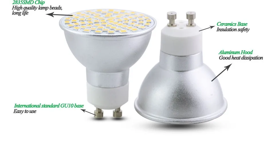 Ультра-яркий 3 Вт 5 Вт 7 Вт GU10 светодиодные лампы 220 В 230 В dimmable Открытый Прожекторы ГУ 10 База Bombillas Светодиодные лампы Светодиодные пятно света