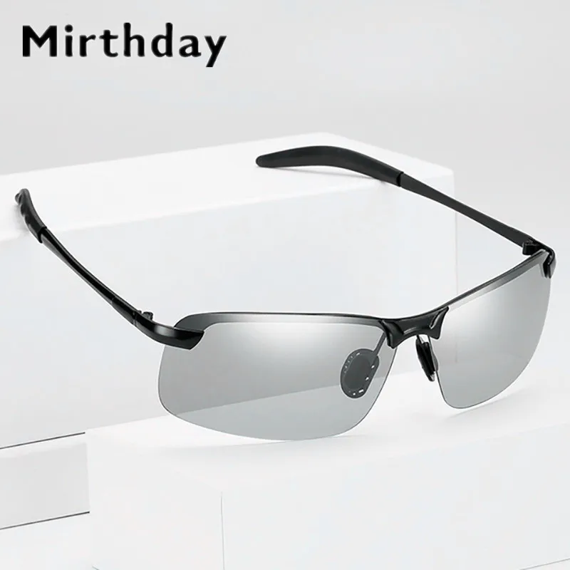 Фотохромные поляризационные полуоправы солнцезащитные очки водителя Rider спортивные очки эффект хамелеона цвет солнцезащитные очки для мужчин и женщин 8177