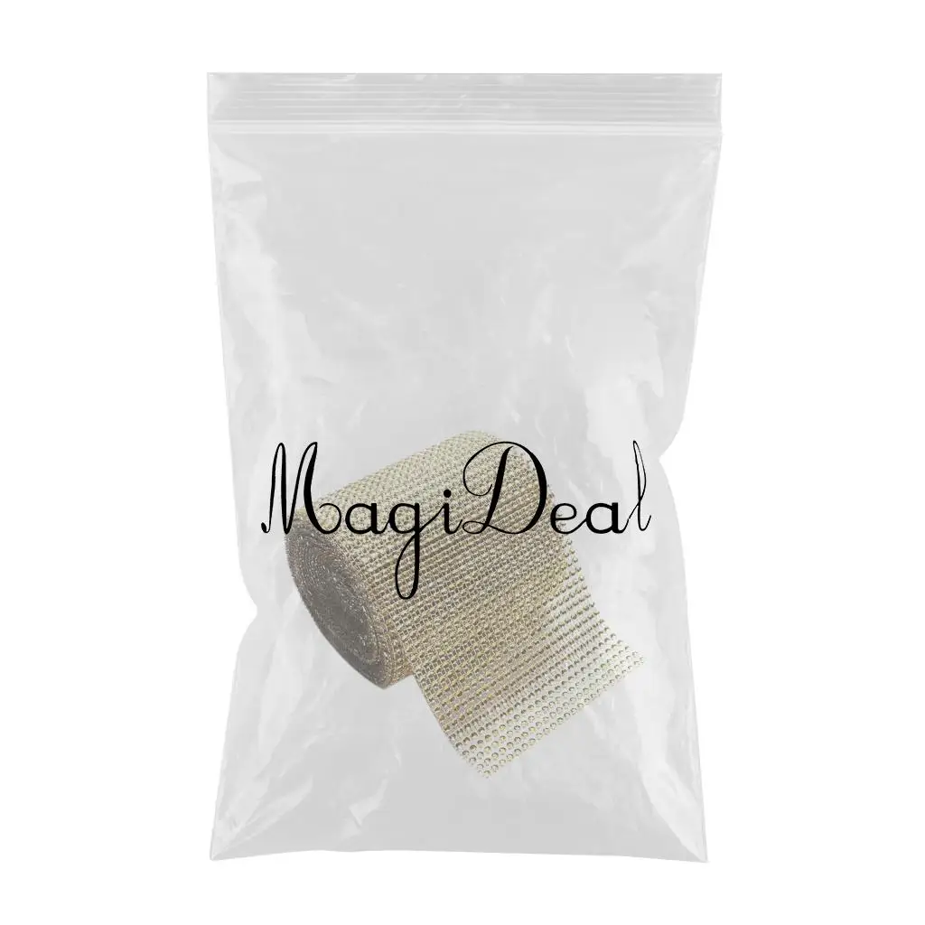Artificial Diamond Mesh Wrap Roll Rhinestone Crystal Ribbon DIY Scrapbooking Embellishment Decor Trims 10 yards 24 Rows