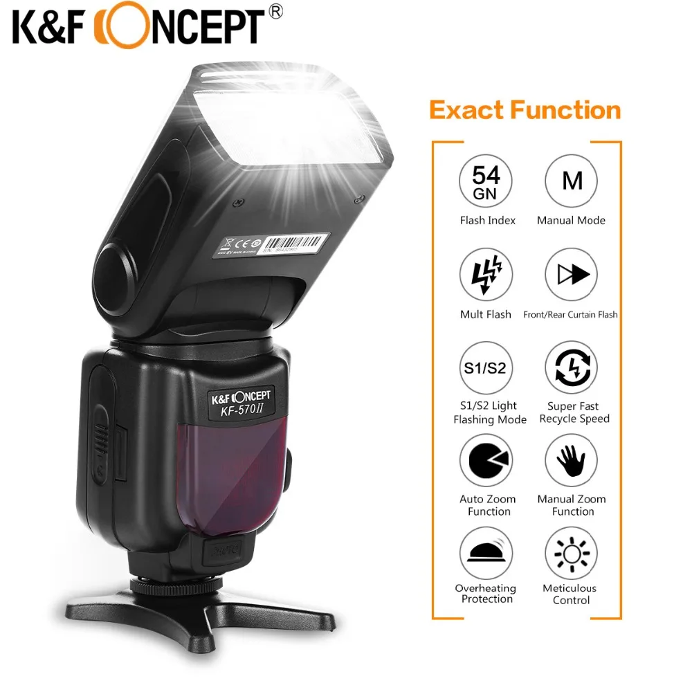 Prix pour K & f concept kf-570 ii sur-appareil photo flash speedlite sans fil flash lumière universel pour canon nikon pentax olympus fujifilm caméra Prix pour K & f concept kf-570 ii sur-appareil photo flash speedlite sans fil flash lumière universel pour canon nikon pentax olympus fujifilm caméra