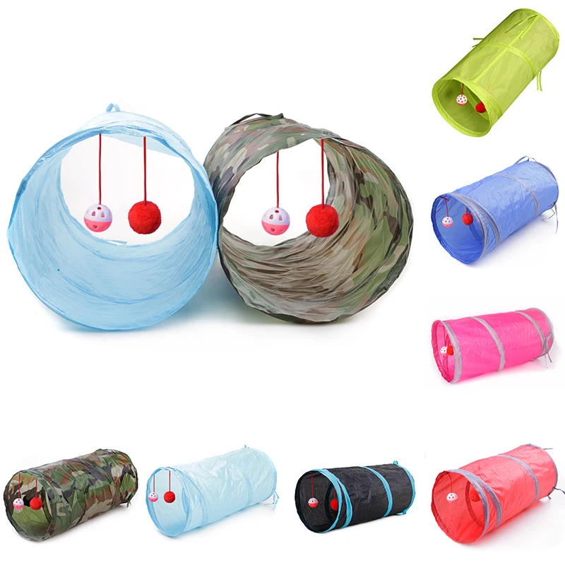 

Pet Cat Tunnel Toy Tubes Collapsible Crinkle Kitten Rabbit Play Funny Outdoor Game Play Foldable Toys With Bell Ball D1