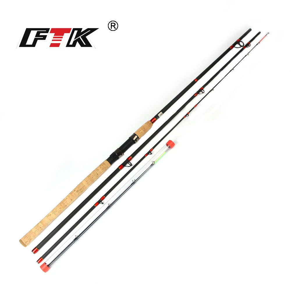 

FTK Fishing Rod 99% High Carbon Feeder Rod Fishing Rod SuperHard 3 Sections CW 60-160g Standard Baitcasting pesca
