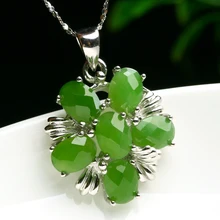 Натуральные и Аутентичные Подвески tian Yu женские роскошные 925 серебряные инкрустированные Нефритовое ожерелье кулон ювелирные изделия вашей личности