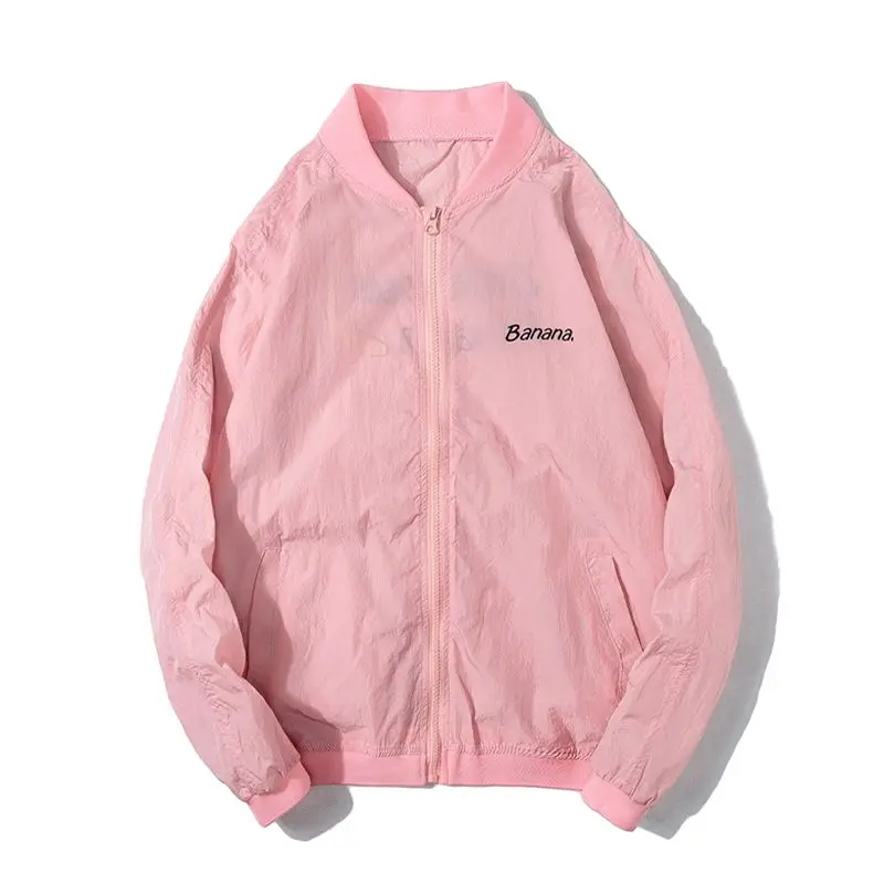 

Spring and summer new men's jacket baseball collar thin coat men's letters printing casual sun protection clothing jacket