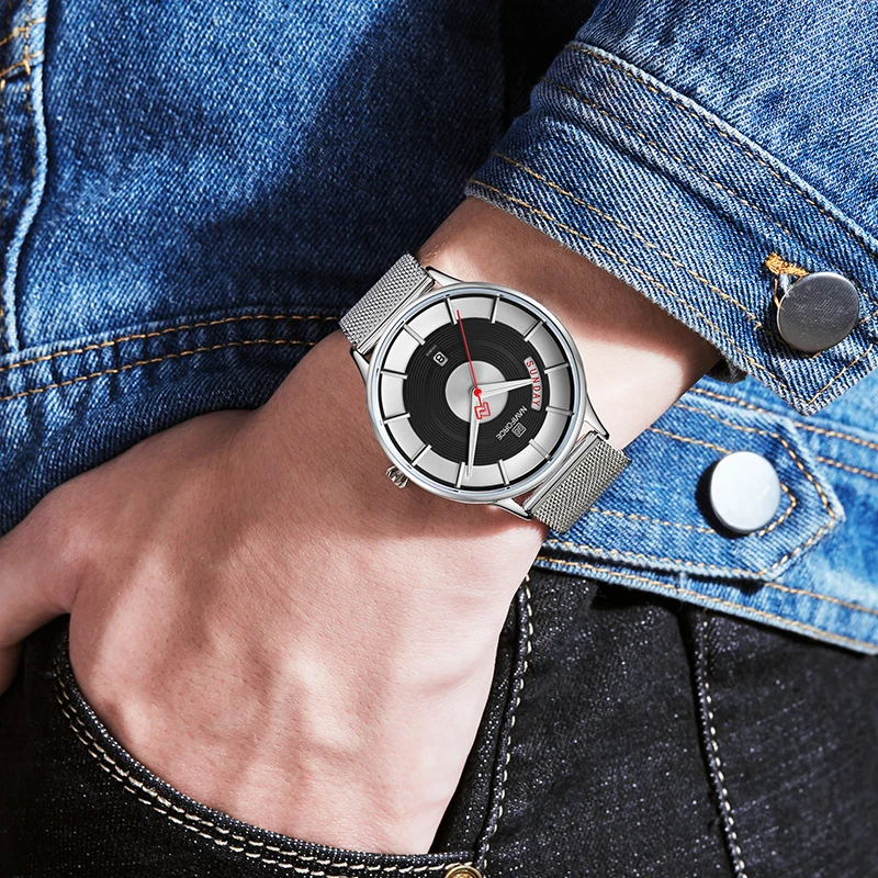 Лидирующий бренд роскошные часы для мужчин мужские NAVIFORCE кварцевые Модные