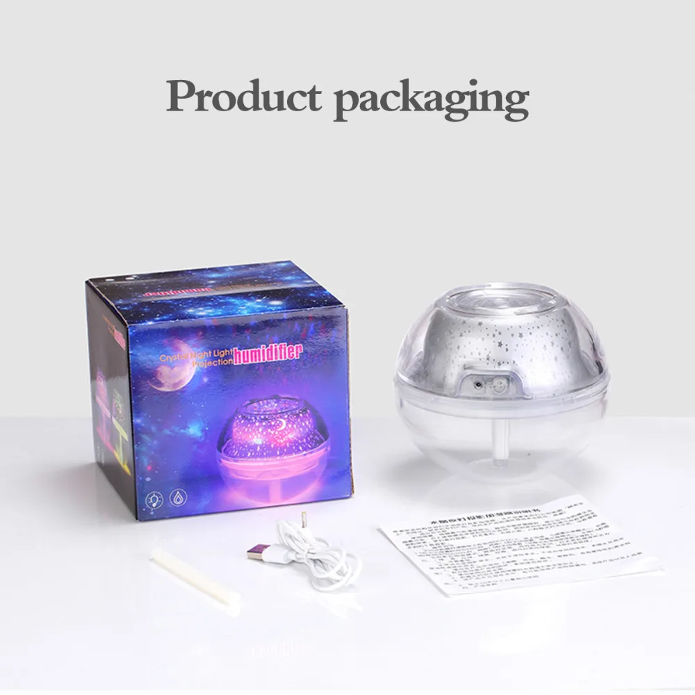  500ML Ball Humidifier with Aroma Lamp Essential Oil Ultrasonic Electric Aroma Diffuser Mini USB Air