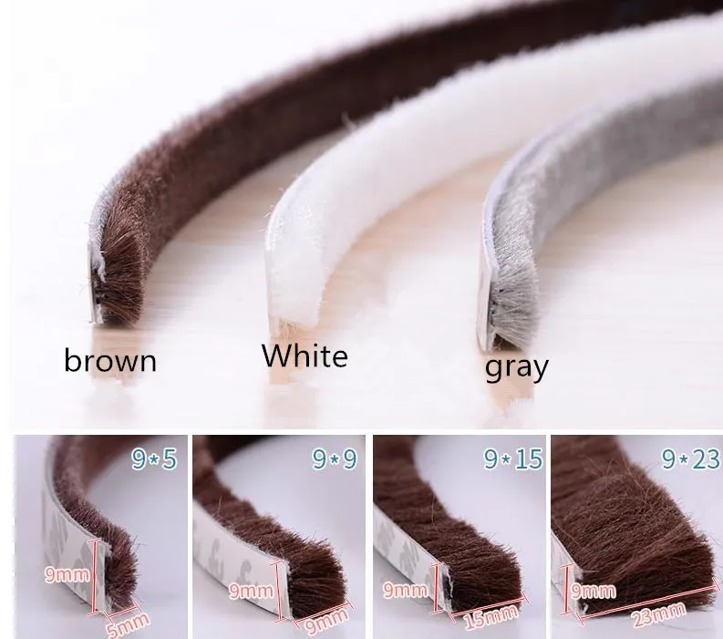 

10m/lot Self Adhesive Seal Door Strip Excluder Project Stack Door Window Seal Film Brush for Door Protective Strip