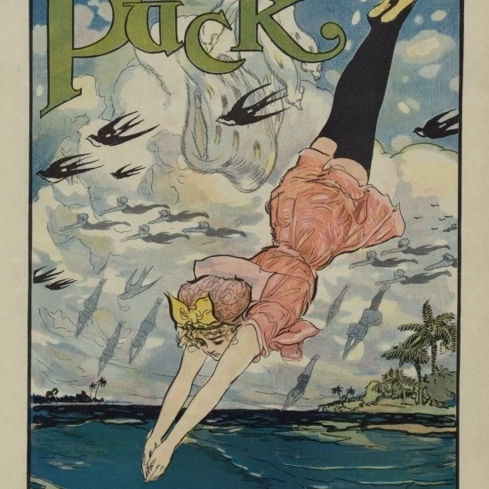 An Annual Migration Of The Bathing Girl Vintage Poster Print (24 x 36)