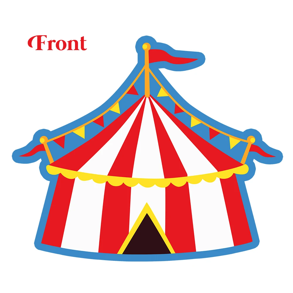 Вечерние Пригласительные открытки в виде циркового домика с изображением животных, вечерние пригласительные украшения на день рождения, 16 шт