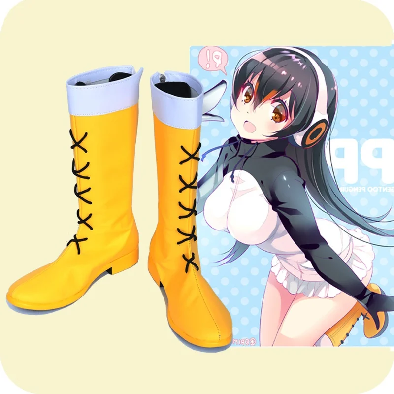 Новинка Kemono Friends Обувь для костюмированной вечеринки Цвет желтый Pygoscelis Сапоги в