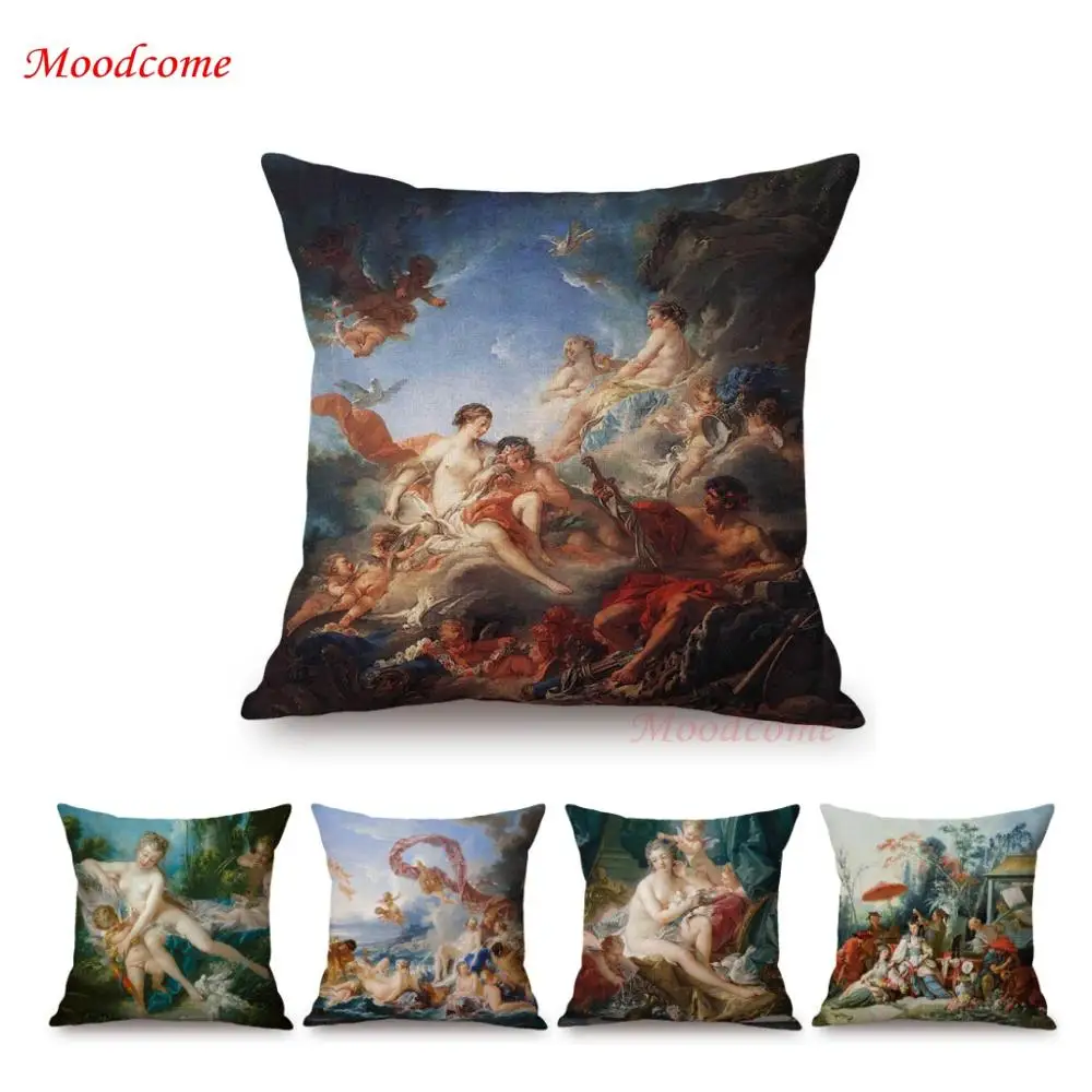 Роскошный Чехол на подушку Renaissance Rococo чехол для дивана с масляной росписью