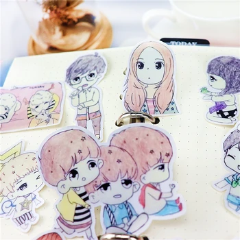 

14pcs cute Hand drawn stick drawing boy Stickers Diary Laptop Cosplay Scrapbook Paper Stickers DIY Craft Album Decoration gift