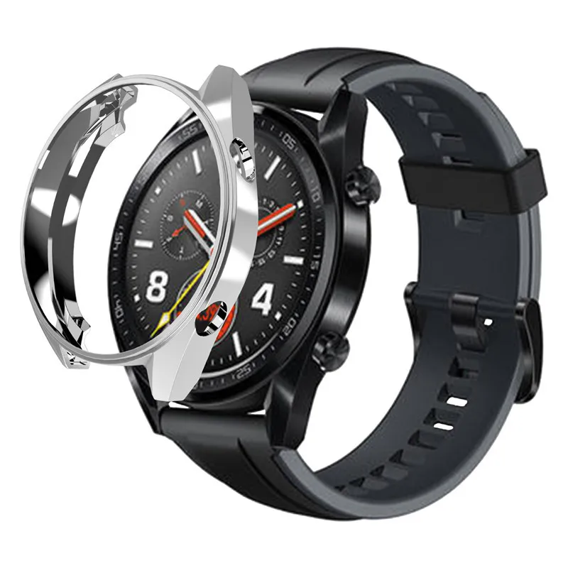 ТПУ тонкий защитный чехол для смарт-часов для huawei Watch GT Active чехол с рамкой и защитой от царапин аксессуары для смарт-часов M25 - Цвет: Silver