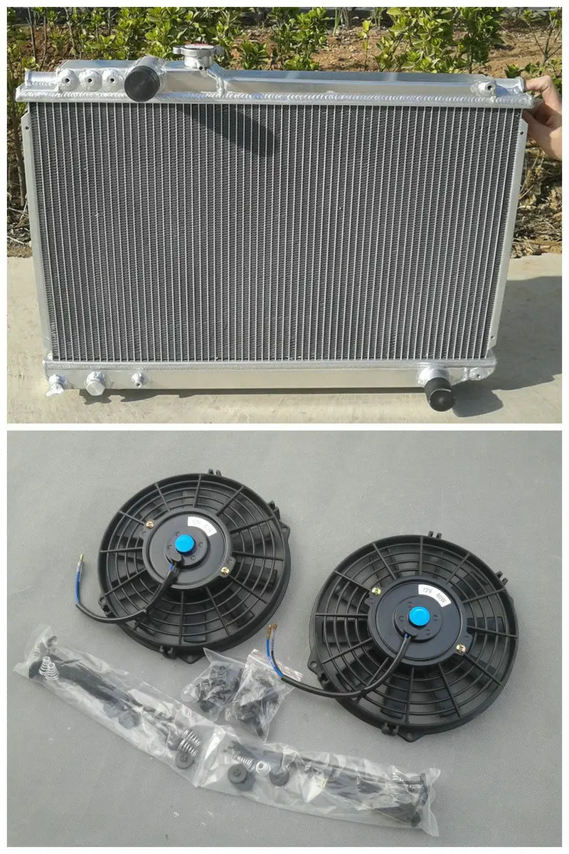 High-performance Aluminum Radiator FOR Toyota Supra 3.0 Turbo MT MA70 MK3 SOARER MZ20 7MGT +TWO FAN | Автомобили и мотоциклы