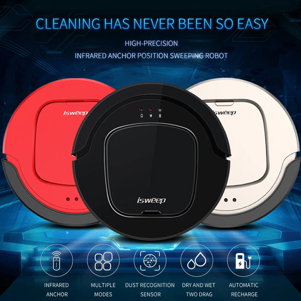 ISWEEP S550 Robot Vacuum Cleaner Auto Smart Home Appliances With Infrared Remote Control Self Charging Dry Wet Multiple Modes free to all liectroux b2005plus wet and dry mop robot vacuum cleaner with selfcharge home smart remote control cleaning robot
