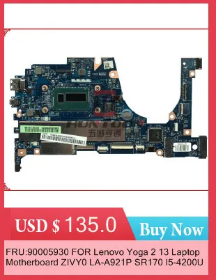 Discount Classy Laptop Motherboard For Lenovo Yoga3 14 Motherboard SR23W i7-5500U BTUU1 NM-A381 100% Fully Tested 5