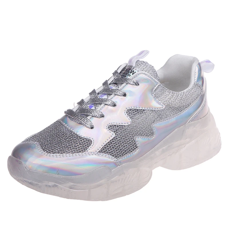 

Chunky Sneakers Women Trainers Platform Shoes Woman Pink Glitter Sneakers Clear Heel Casual Dad Shoes Vulcanize chaussures femme