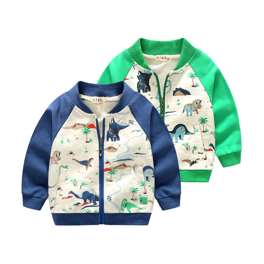 Поступление, одежда для маленьких девочек, пальто для мальчиков, куртка с принтом динозавра, Осенняя детская верхняя одежда, детская одежда