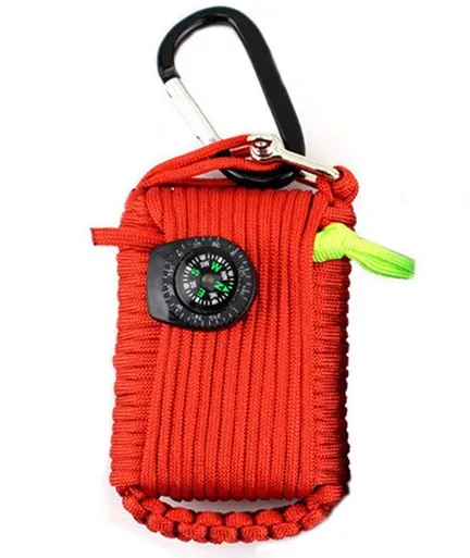 29 в 1 открытый выживания шестерни SOS Паракорд аптечка встроенный в поле самопомощи аварийные инструменты для рыбалки кемпинга путешествия EDC - Цвет: Красный