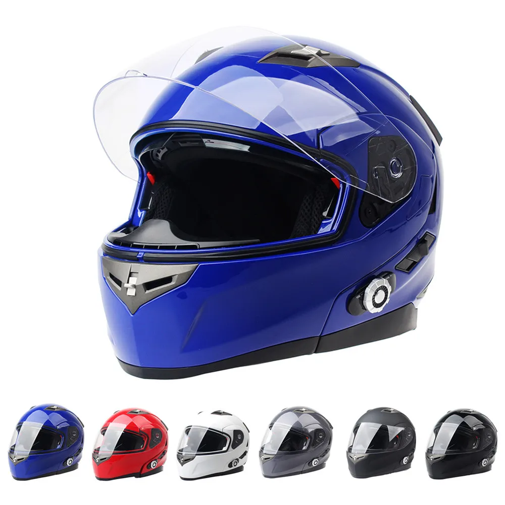

Motorcycle Motorbike Motocross Half face Integral Bluetooth Helmets + 500M Intercom + FM + DOT Approved (1 pair can intercom)