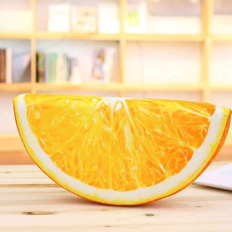 Креативное Моделирование фруктов губка фаршированный арбуз, киви Подушка летняя плюшевая еда для детей - Цвет: orange(half round)