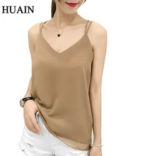 Шифоновая майка, летняя женская майка,, для фитнеса, с v-образным вырезом, без рукавов, футболка, двухслойная, камзол, жилет, повседневные женские рубашки