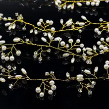 3 размера Хрустальные волосы с цветами Корона элегантные волосы украшение из лозы красота Свадебные украшения для головы имитация жемчуга Свадебные аксессуары для волос