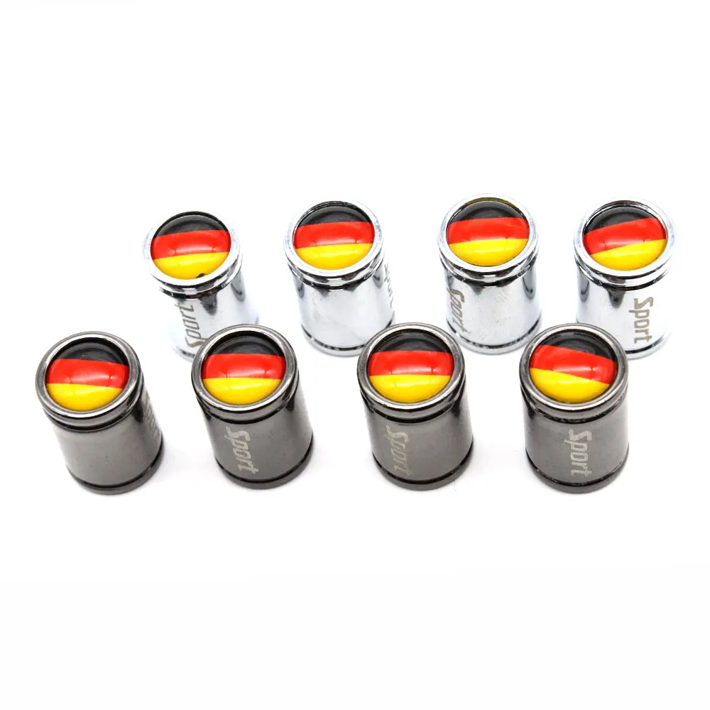 4 Pcs/Set Germany flag Car Valve Caps Car Dust Caps Tire Wheel Stem Air Valve Caps Valve Stem