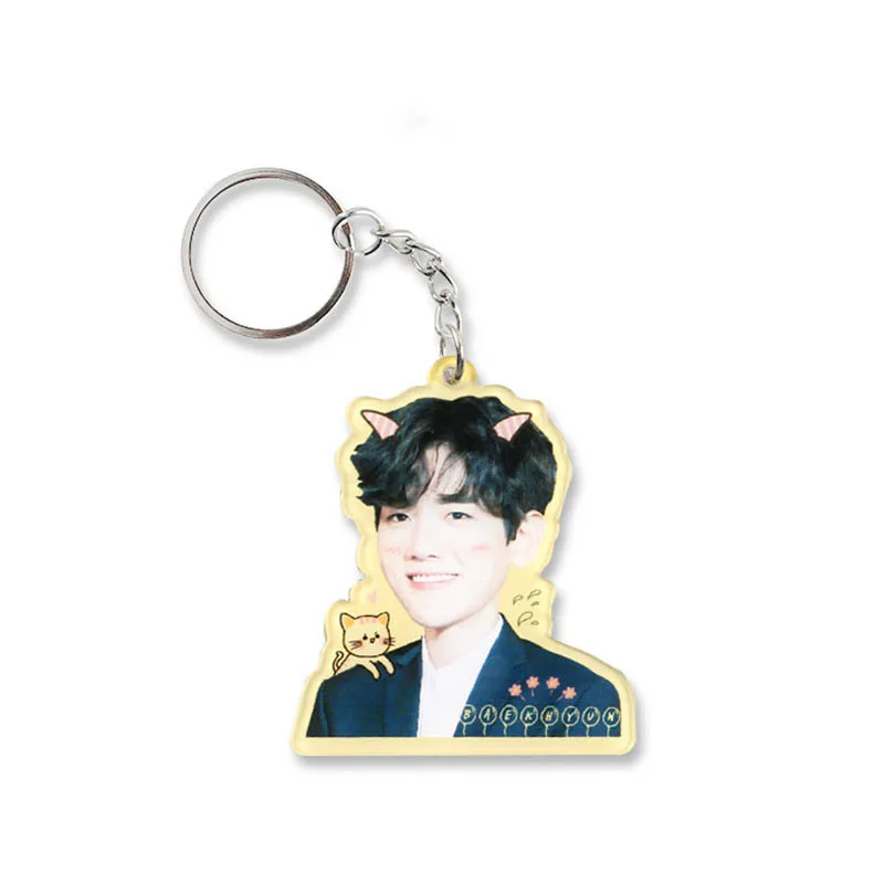 

Youpop KPOP EXO BAEKHYUN Album Acrylic Plastic Key Chain Cartoon Fashion Personalized Key Ring Pendant Keyring YSK485