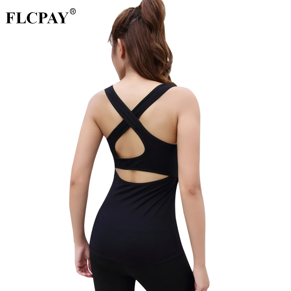 

Quick Dry Summer Women Sexy Sport Vest Elastic Cross Yoga Gym Tank Sleeveless Training Female Top