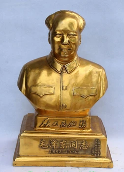

20" Chinese Bronze Strategist Great Leader Mao ZeDong Chairman Head Bust Statue