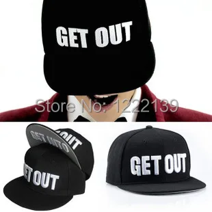 

2014 New Design Bigbang G-Dragon Baseball Cap Adjustable Snapback Fitted Hiphop Hat Letter GET OUT