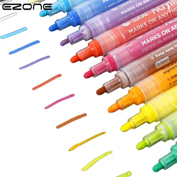 

EZONE 14 Colors Marker Pen Waterproof Liquid-Ink Color Pens Painting Drawing Album Creative Highlighter Pen School Office Supply