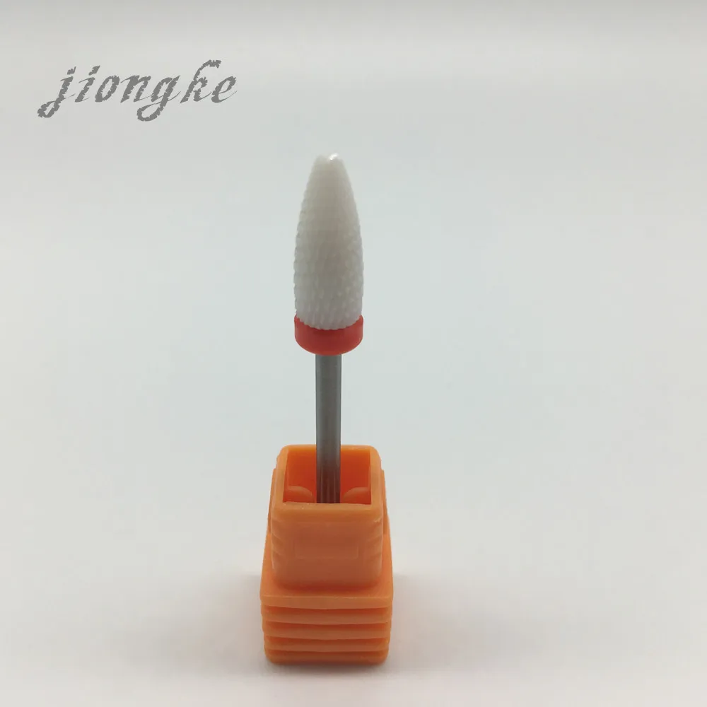

White Ceramic Nail Drill Bits - Flame Bit (6100043 F )