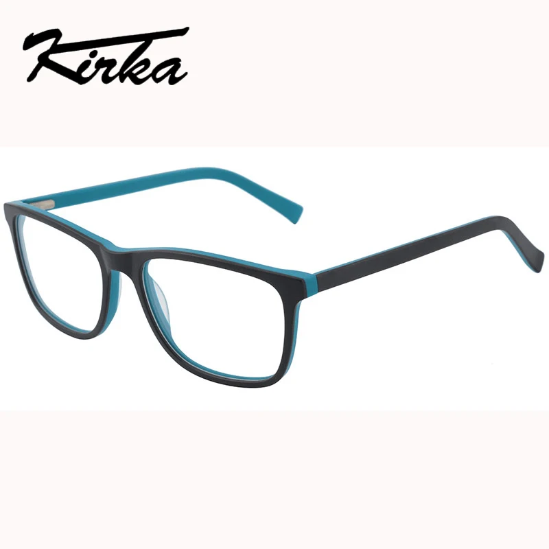 Черная оправа с квадратным каркасом для глаз от Kirka es, оптическая оправа для мужчин и женщин, ацетатные очки в стиле ретро, оправы для очков - Цвет оправы: WD1016C5