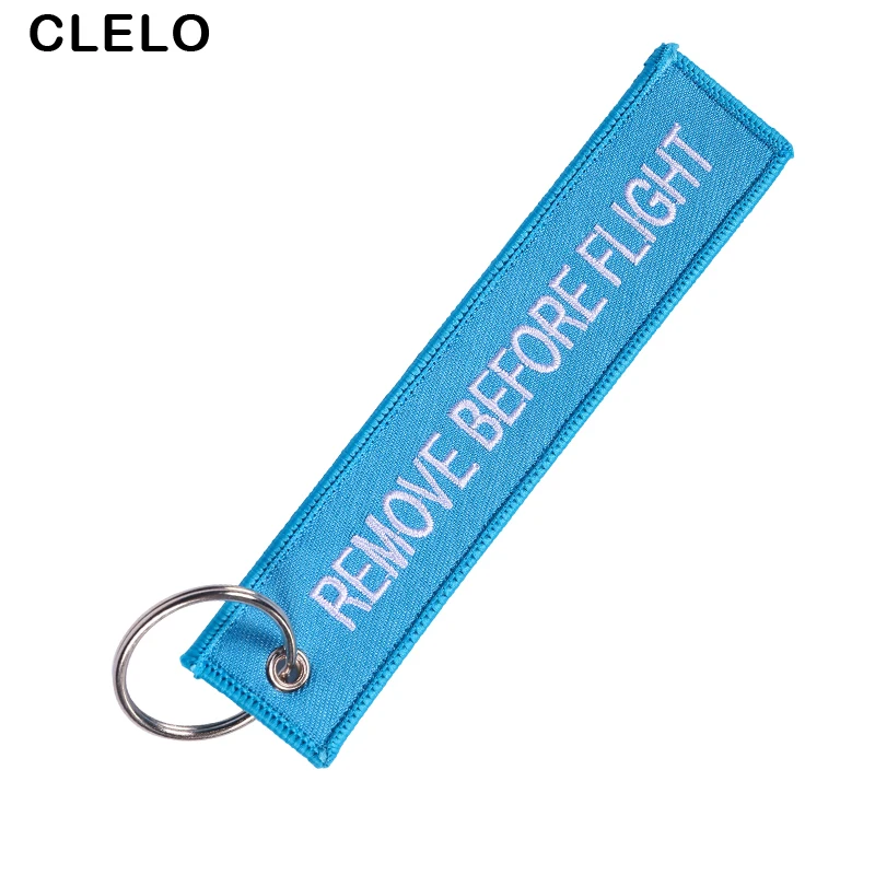 Fashion Remove Before Flight Luggage tag Embroidery bag tag Luggage Lable with Keyring Keychain For Aviation Gifts