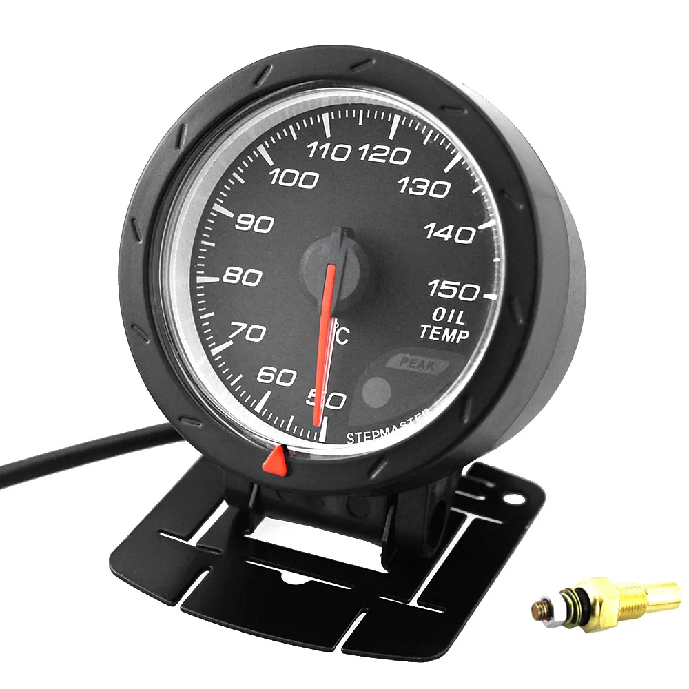 

60MM 2.5Inch 12V 50~150 Degree Celsius LED Electrical Car Oil Temp Temperature Gauge Meter Shell with Red & White Lighting