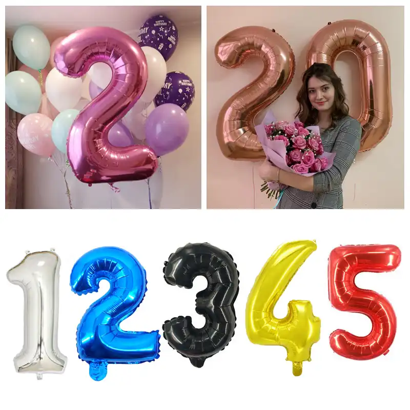 32/40 дюймов фольги номер воздушный шар золотые вечерние шары День рождения украшения Дети для вечеринки в честь рождения мальчика Девочка ба...