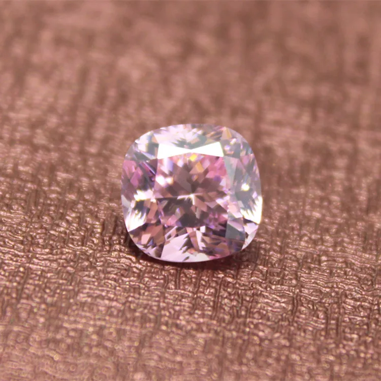 

Square shape cushion brilliant cut light pink cubic zirconia beads loose CZ stones for jewelry making DIY