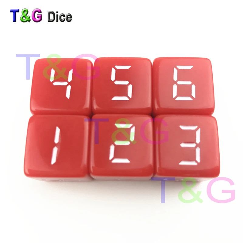 

6pcs/set Digital 16mm D6 Dice Set Color Cube for Education/Entertainment/Board Game