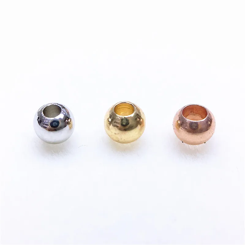 

Copper Spacer Beads Smooth Round Gold Silver Rose gold Color 3mm For Jewelry Making 1 piece Sample