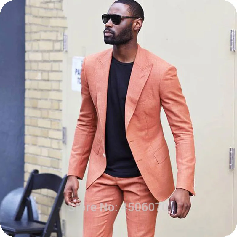 

Beach Wedding Linen Mens Wedding Suits Men's Classic Suits Slim Fit Groom Tuxedo 2Piece Man Blazer Jacket Casual Prom Wear
