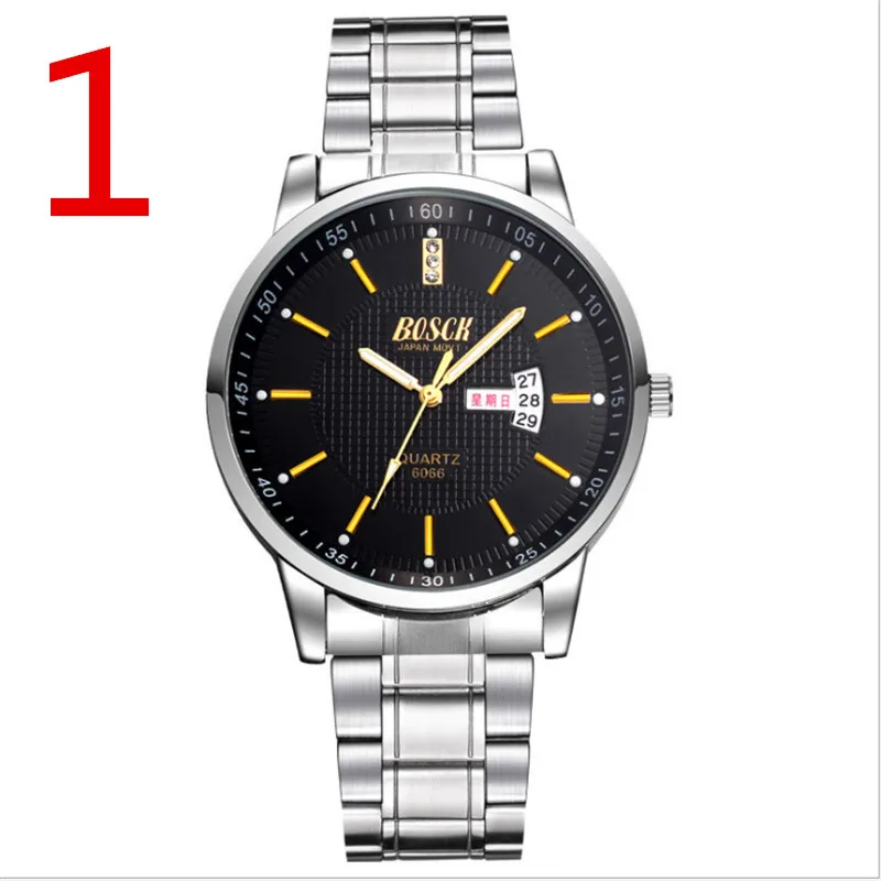 

wang's New mechanical watch waterproof luminous automatic men's watch steel double calendar fashion high-end men's watch10#