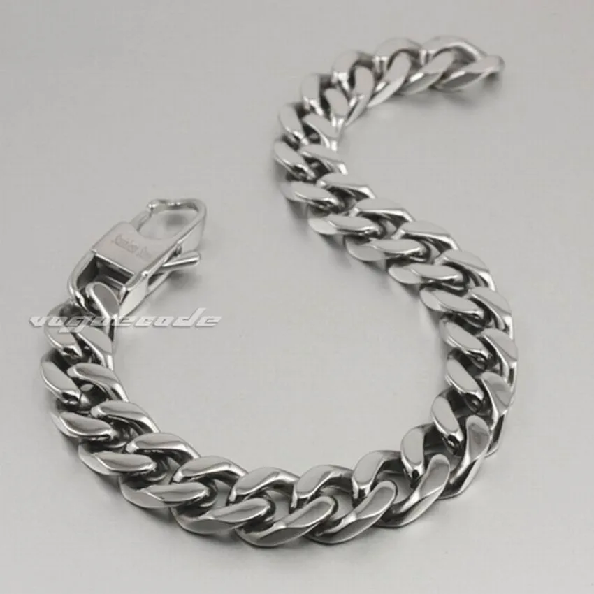 LINSION 316L нержавеющая сталь серебряный цвет модный браслет 5L005