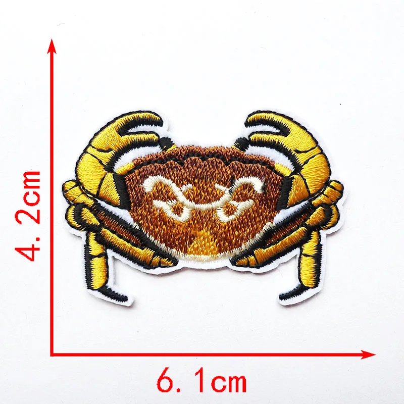 1 шт. Русалка раковина для рыбы морские животные швейная вышивка железные нашивки для одежды наклейка аппликация Краб Морская звезда Дельфин значки - Цвет: 6