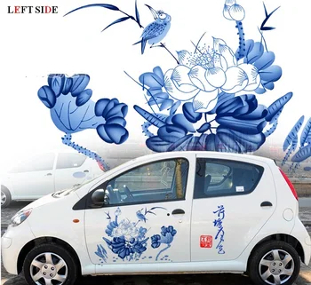 

LEFT SIDE Full Body Car Stickers Decoration Car-Styling Chinese Style Blue and White Protection Accessories