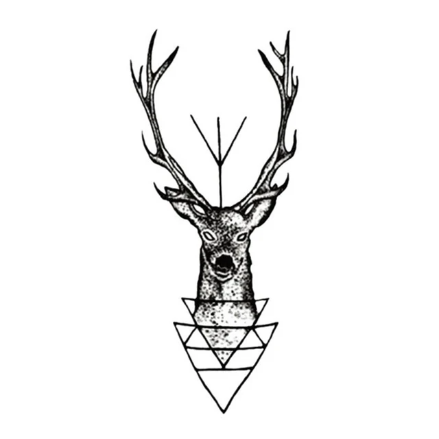 waterproof temporary tattoo sticker elk head deer tattoo bucks waterproof temporary tattoo sticker elk head deer tattoo bucks