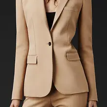 Изготовленный на формальный заказ Женский костюм офисный бизнес для женщин Костюм бежевая офисная одежда