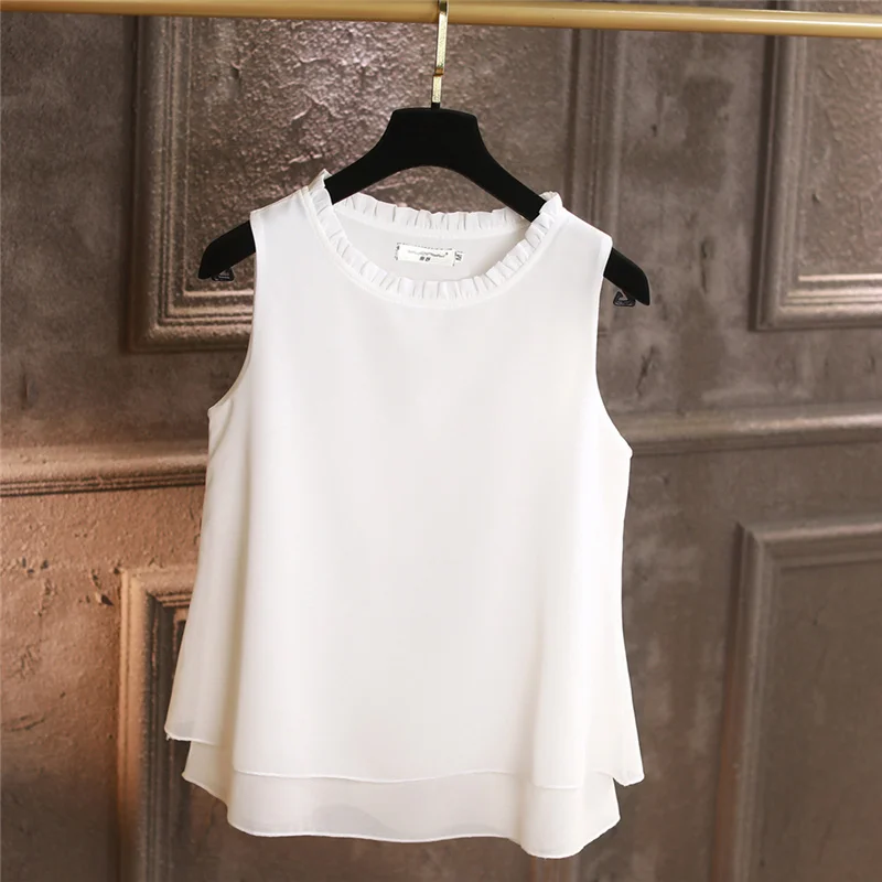yuan yu 2019 Summer New Arrival Casual blouse High Quality Sleeveless chiffon shirt Loose Plus Size 5XL Women's blouse