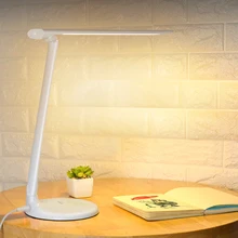 40 светодиодный светильник, настольные лампы, 3 уровня, настольные лампы, сенсорный диммер, лампы для чтения, для учебы, современный светодиодный, Белый ABS, lamparas de mesa 9W T13
